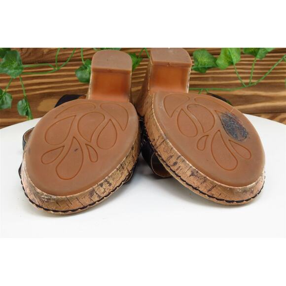 Born Concept Sz‎ 10 M Black Gladiator Leather Women Sandals - Picture 8 of 10